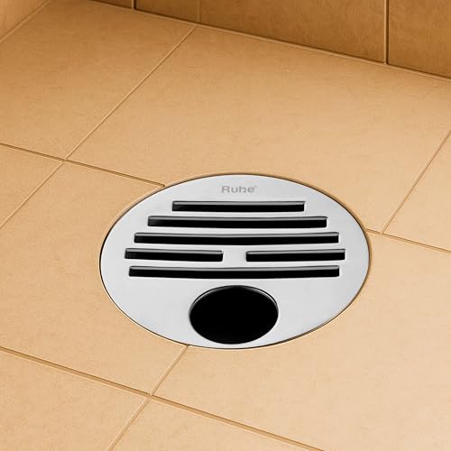 Ruhe® Floor Drainer | Premium Grade Stainless Steel Classic Round Jali Floor Drainer/Jali Set of 2 (with Hole) (4 Inches) - Image 3