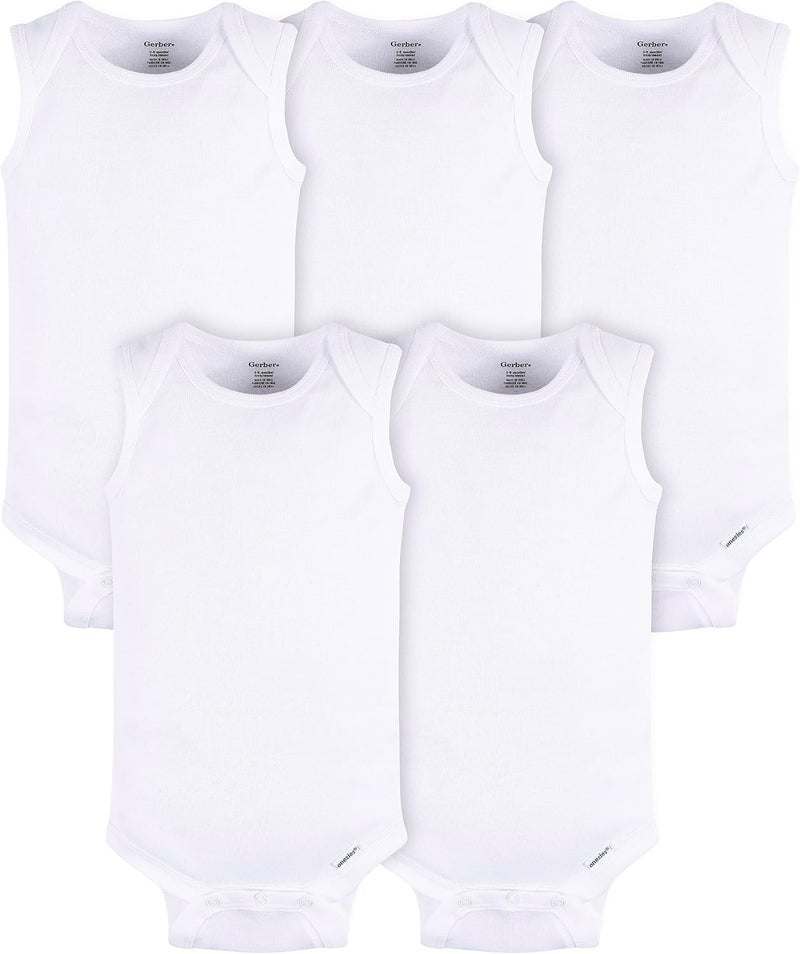 Gerber Unisex Baby Multi-pack Sleeveless Onesies Bodysuit Baby and Toddler Tank Top (pack of 5) - Image 1
