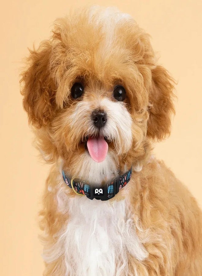 كيوكيو بيتس طوق كلاب ناعم قابل للتعديل من QQPETS: مزين بنقوش زهور وردية متعددة الألوان لطيفة، مناسب للحيوانات الأليفة من الجنسين، صغير وكبير، للمشي والجري والتدريب. - Image 2