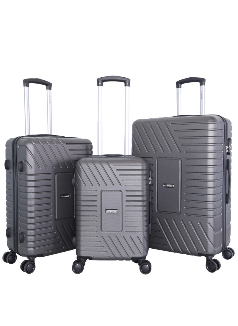 STARLIFE - Luggage Set 3Pcs ABS Trolley Bag Set 20//24/28 With Number Lockable System - Image 1