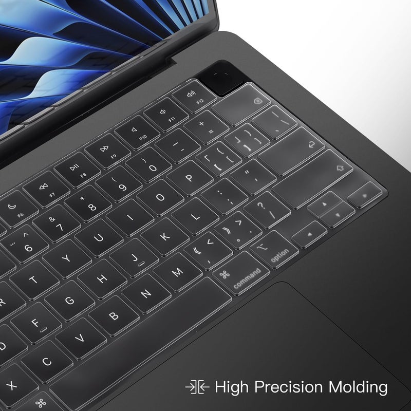 Ojos Keyboard Protector for 2025 2024-2021 M4 M3 M2 MacBook Air 13.6" 15" A3240 A3113 A2681 A3241 A3114 A2941,Pro 14" 16" M4 M3 M2 M1 A3112 A3185 A3401 A3403 A3186 A2442 Ultra Thin Cover Skin-Clear - Image 5