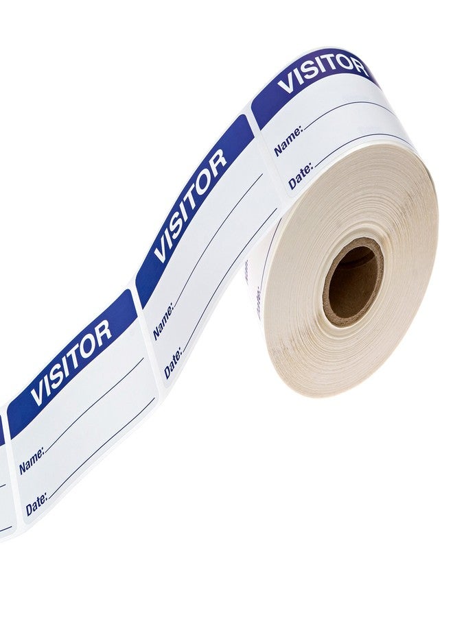 SBlabels Blue White Visitor Labels / 500 Blue and White Identification Stickers / 2" x 3" Easy to Write On Hall Pass/Made in The USA - Image 2