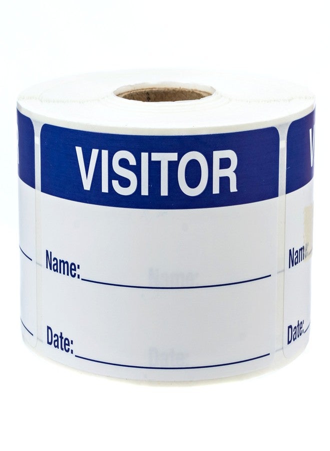 SBlabels Blue White Visitor Labels / 500 Blue and White Identification Stickers / 2" x 3" Easy to Write On Hall Pass/Made in The USA - Image 1