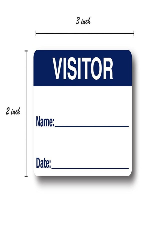 SBlabels Blue White Visitor Labels / 500 Blue and White Identification Stickers / 2" x 3" Easy to Write On Hall Pass/Made in The USA - Image 5