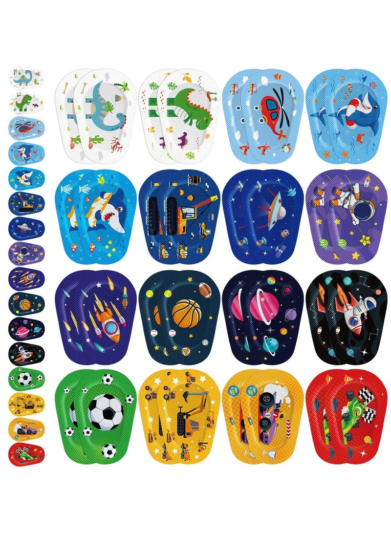 CMGTYYD dhesive Eye Patches for Kids, 48 Pcs Adhesive Eye Patches for Kids Boys 16 Styles Eye Patches Latex Free Eye Pad Bulk Light Blocking Fun Cute Boys Designs Cotton Adhesive Bandages for Boys Toddler - Image 1