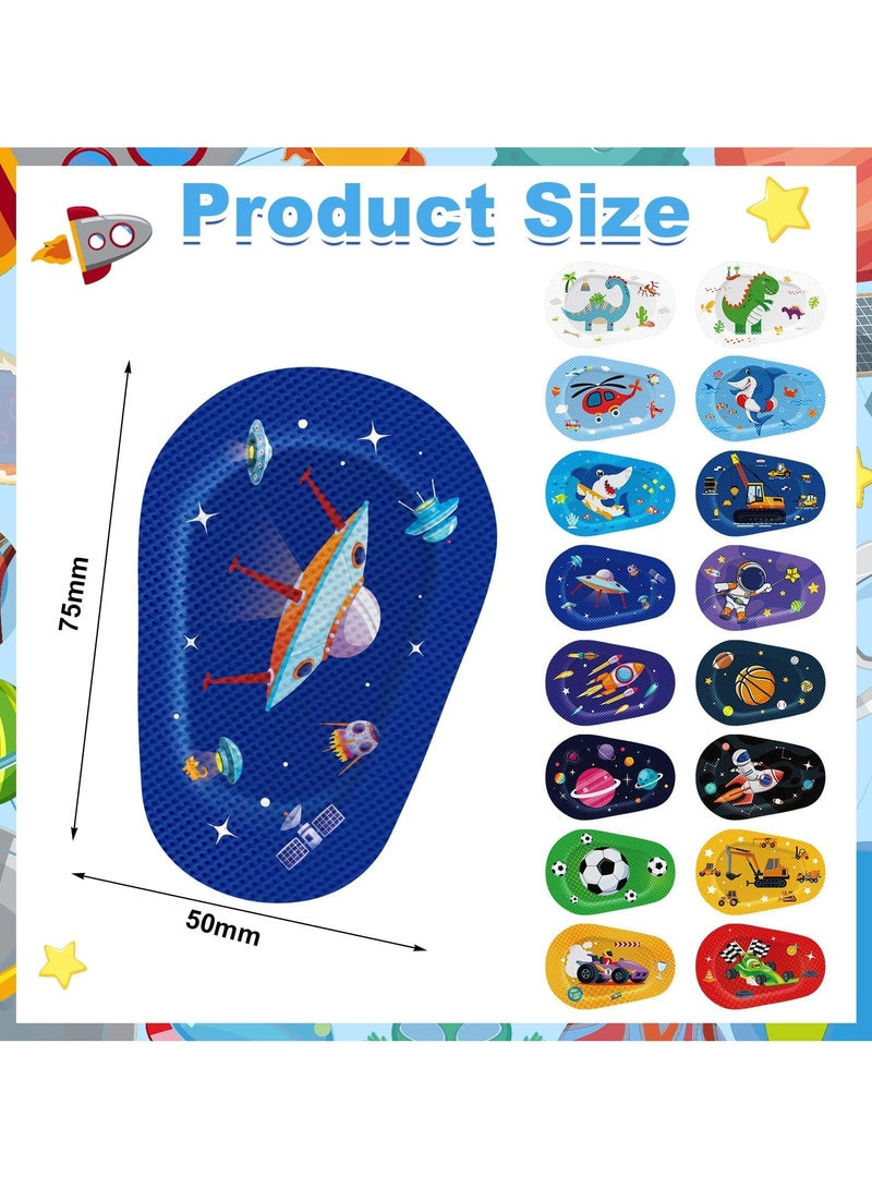 CMGTYYD dhesive Eye Patches for Kids, 48 Pcs Adhesive Eye Patches for Kids Boys 16 Styles Eye Patches Latex Free Eye Pad Bulk Light Blocking Fun Cute Boys Designs Cotton Adhesive Bandages for Boys Toddler - Image 2