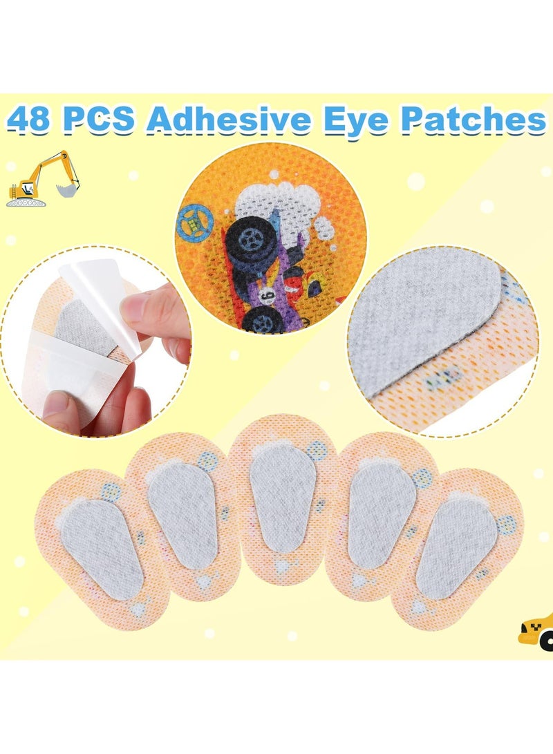CMGTYYD dhesive Eye Patches for Kids, 48 Pcs Adhesive Eye Patches for Kids Boys 16 Styles Eye Patches Latex Free Eye Pad Bulk Light Blocking Fun Cute Boys Designs Cotton Adhesive Bandages for Boys Toddler - Image 5