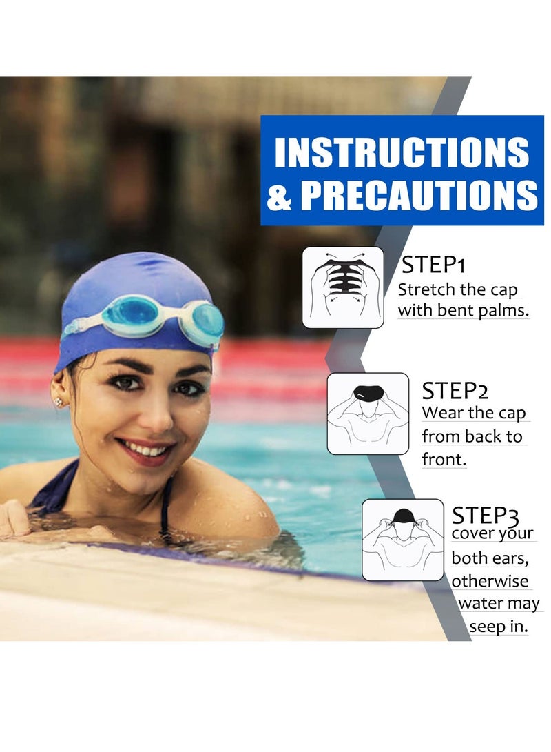 SYOSI Silicone Swim Cap for Women Men Extra Large Special Design Swimming Cap Waterproof Bathing Cap Swim Hat for Very Long Hair Braids Thick Curly Hair Keep Your Hair Dry - Image 4