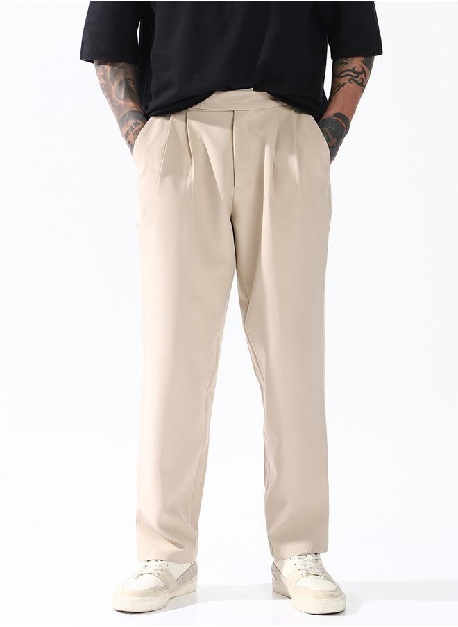 Hubberholme - Men Relaxed Fit Wrinkle Free Wash Pleated Korean Pants - Image 1
