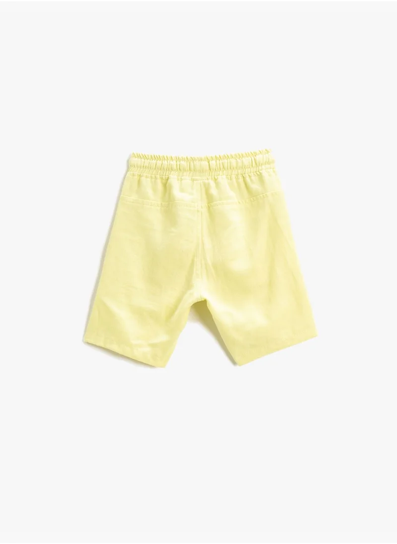 كوتون Drawstring Pocket Detail Shorts