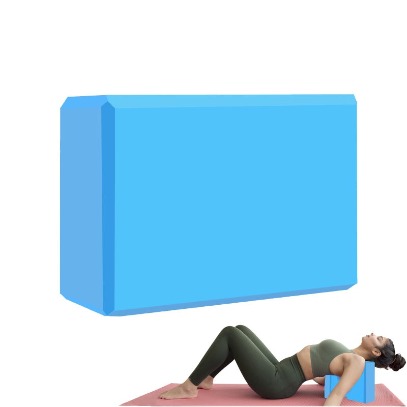 MBKHFLL Yoga Block - Supportive Latex-Free Eva Foam - Soft Non-Slip Surface with Beveled Edges for Yoga, Pilates, Meditation - Yoga Accessories for Stability, Balance, Deepen Stretches (Light blue) - Image 1