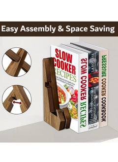 Realfrog Cookbook Stand, Handmade Wooden Cookbook Holder, Recipe Book Holder for Display Stand, Farmhouse Cook Book Stand for Cooking, Cookbook and Recipe Holder for Kitchen Counter  - Image 2