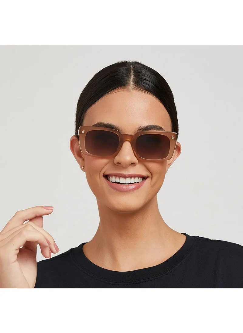 30Sundays THAT'S WOW Women Brown Sunglasses - Frame Material: Acetate - Lens Color: Brown- Frame Color: Beige - Full Rim