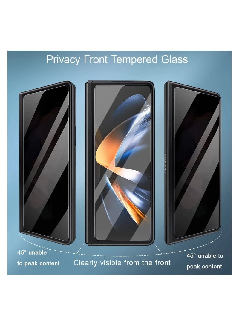 Screen Glass for Samsung Galaxy Z Fold 5 Front Screen Privacy Screen Protector Anti-Spy Tempered Glass Film 9H Hardness Scratch Resistant Bubble Free Glass Screen Protector for Samsung Galaxy Z Fold 5 - Image 2