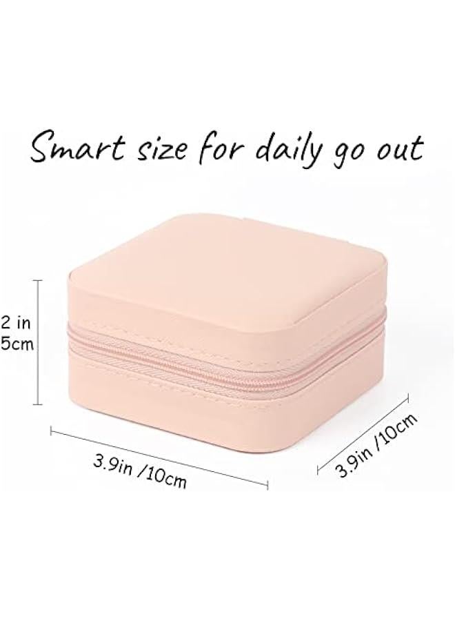 عربست حقيبة مجوهرات صغيرة للسفر حافظة مجوهرات صندوق تخزين من جلد PU المحمول حافظة مجوهرات صغيرة للفتيات والنساء أقراط، عقد، خواتم، أساور. - Image 3