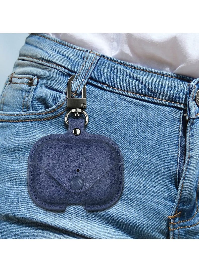 CATANES - Airpods 3 Leather Case Shockproof Cover with Keychain Compatible with Apple Airpods 3rd Generation Blue - Image 1