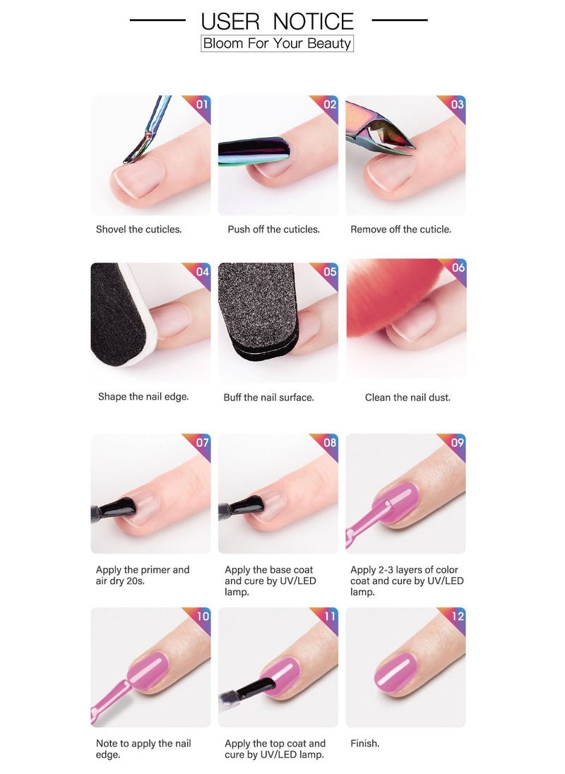 MissTiara Gel Nail Polish, Nail glue,6-Piece UV and LED Gel Nail Polish Set Multicolour Long Lasting Nail Gel Polish DIY nail art at home  - Image 5