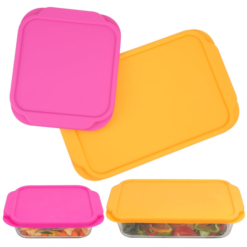 Purekra Silicone Lids for Pyrex 222ä¸¨233ä¸¨222-Dä¸¨233-D Glass Baking Dish, 2 Pack Silicone Lid for Pyrex Glass Dish, Dishwasher & Freezer & Microwave Safe (Baking Dish Not included) - Image 1