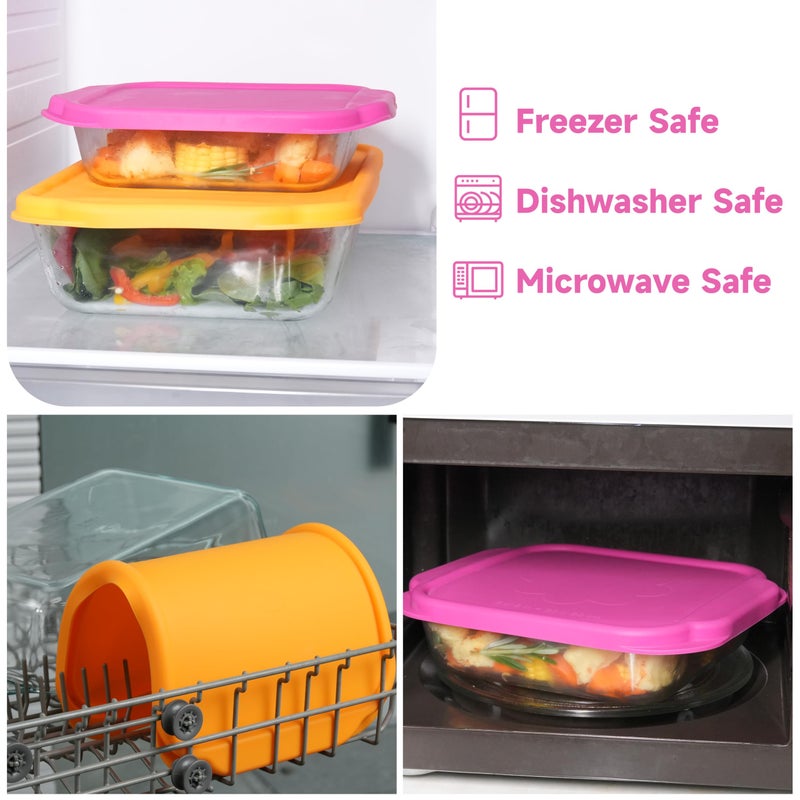 Purekra Silicone Lids for Pyrex 222ä¸¨233ä¸¨222-Dä¸¨233-D Glass Baking Dish, 2 Pack Silicone Lid for Pyrex Glass Dish, Dishwasher & Freezer & Microwave Safe (Baking Dish Not included) - Image 5