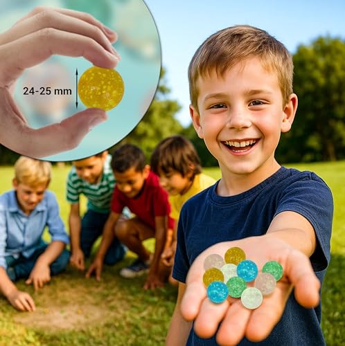 ARSUK Large Glass Shooter Marbles for Decoration 25mm1 inch 10pcs Assorted Colour Marble Game Marble Run Accessories Learning and Recreational Sports Outdoor Play 10pcs Glowinthe Dark Marbles - Image 4