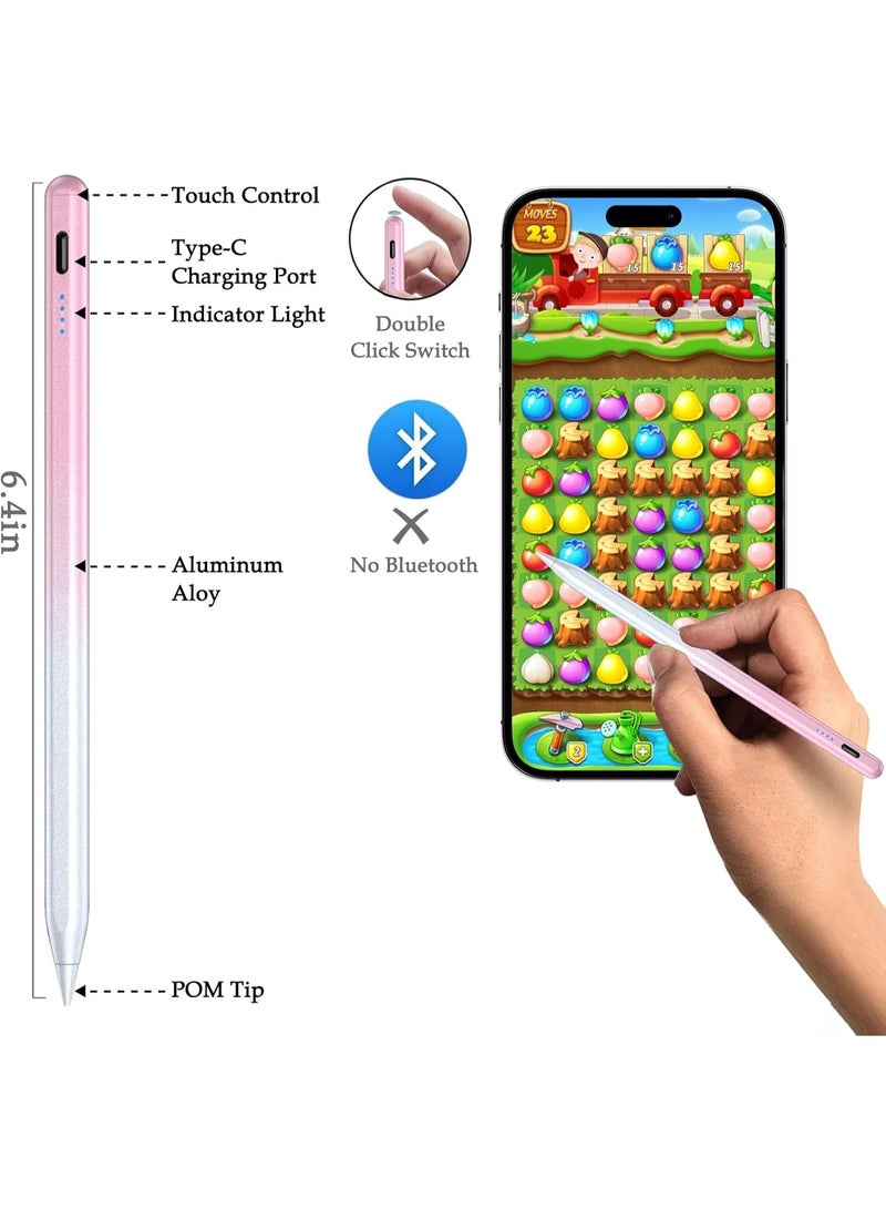 Hiras Universal Active Stylus Pen Compatible with Huawei/Honor/Samsung/Lenovo/Xiaomi and Other Android Smartphone and Tablet Devices Tablet Pen, Pink(Apple iPad 2018 and Before) - Image 3