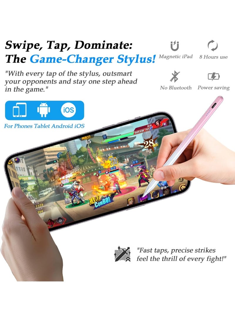 Hiras Universal Active Stylus Pen Compatible with Huawei/Honor/Samsung/Lenovo/Xiaomi and Other Android Smartphone and Tablet Devices Tablet Pen, Pink(Apple iPad 2018 and Before) - Image 2