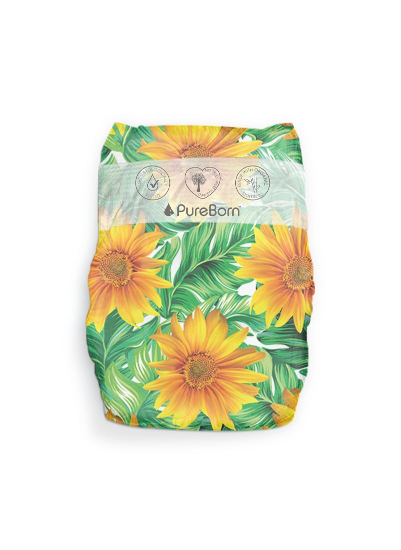 Organic Baby Tape Style Diapers Size-4 7-12 kg Sunflower Print 96 Diapers