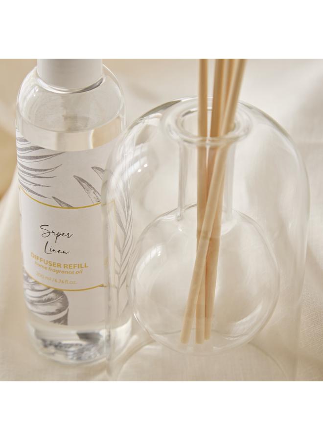 إيدين طقم ناشر أعواد عطرية وزيت قابل لإعادة التعبئة من سوبر لينين مع برطمان زجاجي 200 مل - Image 2