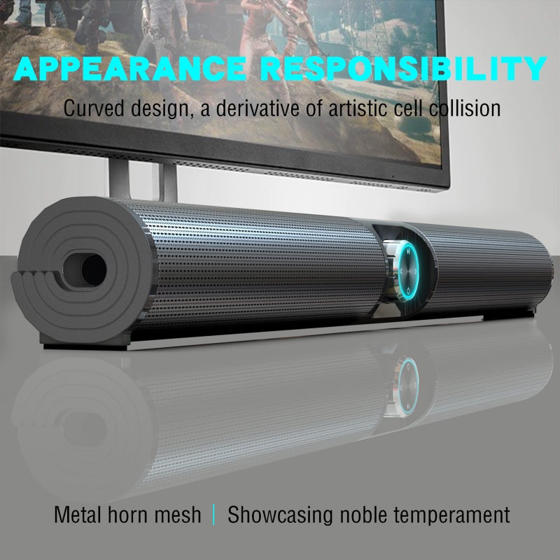 BS-55 Wireless BT Speaker Desktop TV Computer Home Outdoor Gaming Audio Knob Tuning 2000mAh Battery Support 3.5mm Audio Input With Remote Control - Image 4