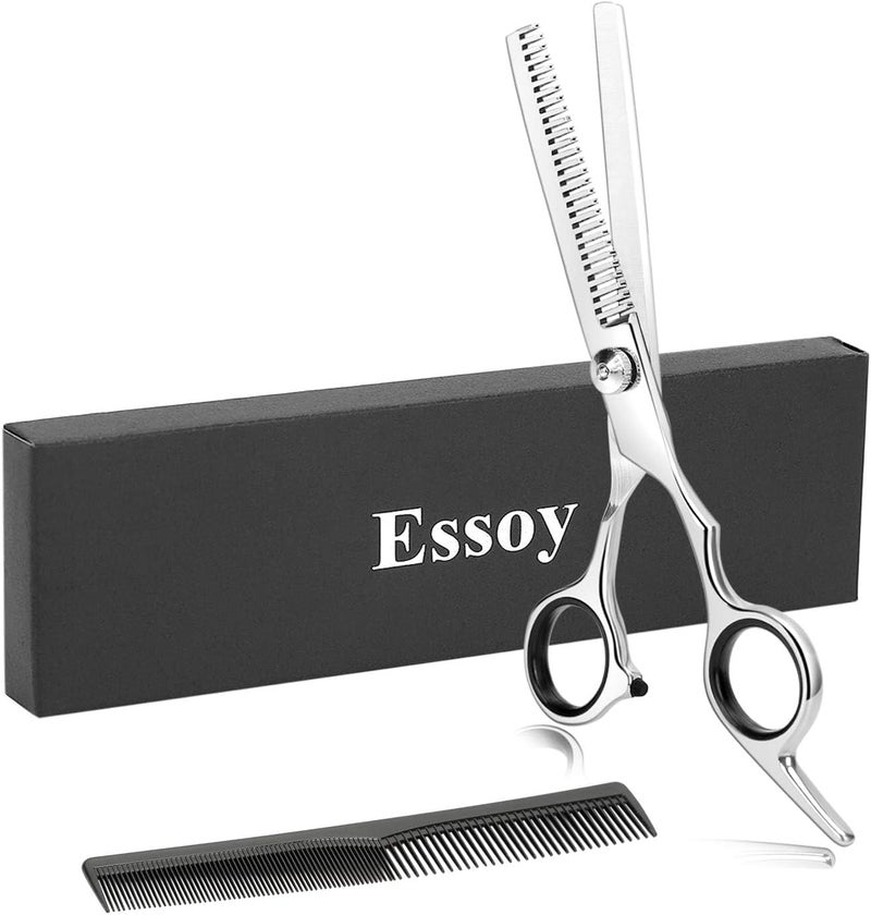 ايسوي مقص ترقيق احترافي لتسريح الشعر بمقاس 6.7 بوصة، مصنوع من الفولاذ المقاوم للصدأ مع برغي ضبط دقيق، مناسب للاستخدام المنزلي وصالونات التجميل، مثالي للرجال والنساء والأطفال. - Image 1