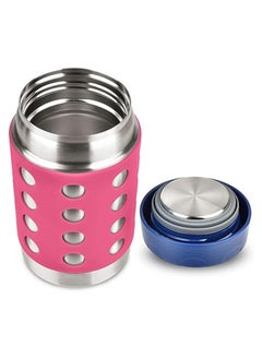 LunchBots LunchBots Thermal 16 oz Triple Insulated Thermos - Hot 6 Hours or Cold 12 Hours - Leak Proof Thermos Soup Jar - All Stainless Interior - Navy Lid - Pink Dots  - Image 2