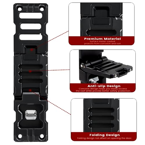 KANGIKX Side Door Hinge Foot Step - Folding Hinge Steps for Jeep Wrangler Accessories 2007-2023 JK JKU JL JLU & Gladiator JT, Aluminum Alloy Pedal Rooftop w/Bottle Opener -Pack 1 (Not fit 2021 Gladiator) - Image 3