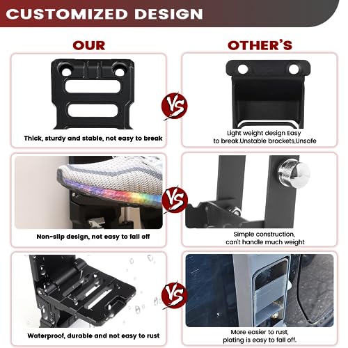 KANGIKX Side Door Hinge Foot Step - Folding Hinge Steps for Jeep Wrangler Accessories 2007-2023 JK JKU JL JLU & Gladiator JT, Aluminum Alloy Pedal Rooftop w/Bottle Opener -Pack 1 (Not fit 2021 Gladiator) - Image 4