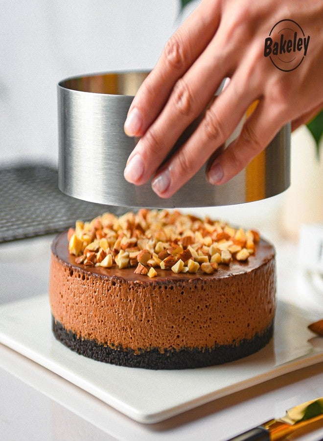 Bakeley 6 inch Stainless Steel Cake Mold, Dishwasher Safe Cake Ring Mold for Baking, Design for Valentine's Day Decorations & Home Baking - Image 3