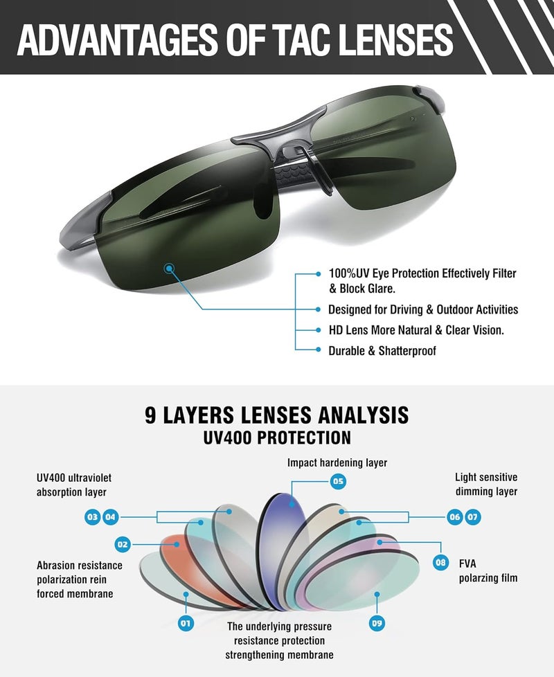 Duco Mens Sports Polarized Sunglasses UV Protection Sunglasses for Men 8177s - Image 5