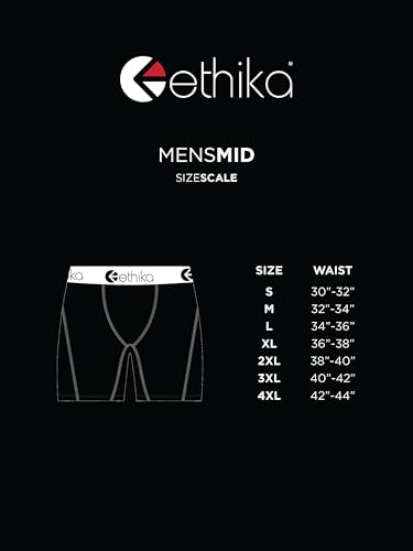 Ethika Men’s Mid Boxer Brief, 4-Way Stretch Performance Underwear with Graphic Prints – Red OG - Contrast (BKR, S) - Image 4