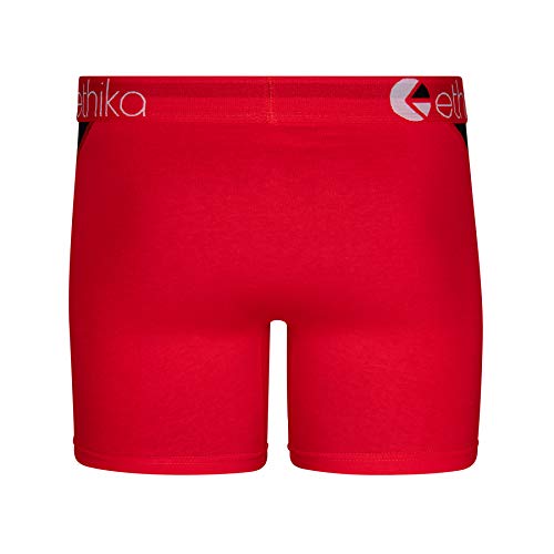 Ethika Men’s Mid Boxer Brief, 4-Way Stretch Performance Underwear with Graphic Prints – Red OG - Contrast (BKR, S) - Image 3