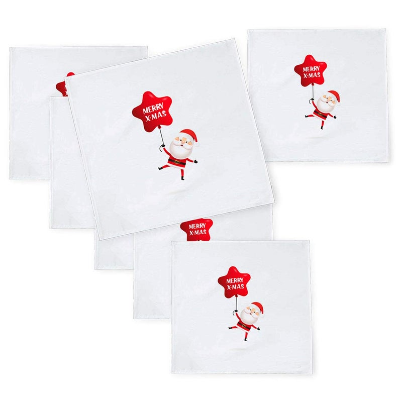 Khakee 6 Pcs Christmas Theme Tafta Silk Table Napkins 10x 10 for Xmas Decoration Christmas OrnamentsChristmas Gift npxmas157P - Image 1