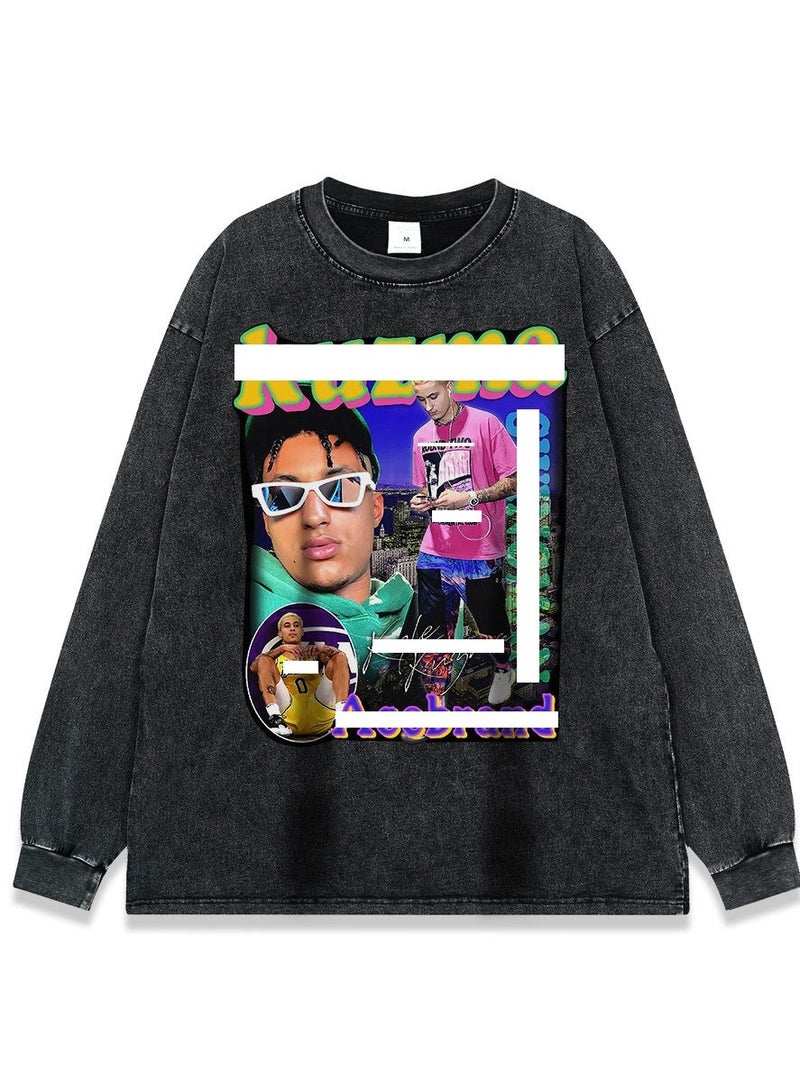 KUYING Washed Old Retro Loose Sportswear