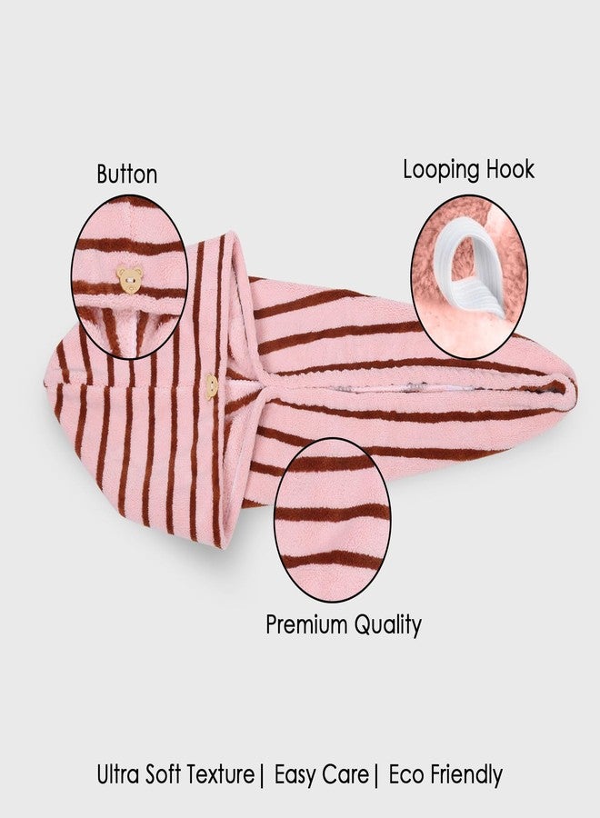 HOUSSE Lined Microfiber Head Towel, Ultra Soft, Absorbent & Hair Wrap -300GSM (2, Pink & Peach) - Image 3