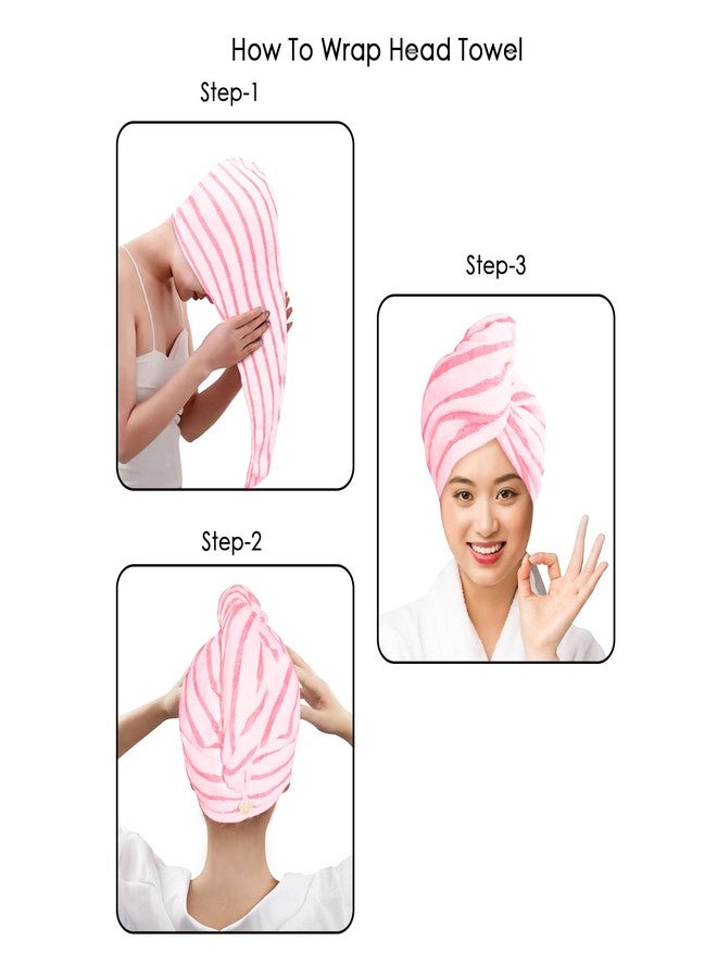 HOUSSE Lined Microfiber Head Towel, Ultra Soft, Absorbent & Hair Wrap -300GSM (2, Pink & Peach) - Image 4