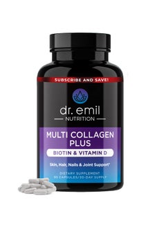 DR EMIL NUTRITION Multi Collagen Peptides Plus Biotin And Vitamin D Biotin And Collagen Supplements For Hair Skin And Nails Biotin Pills For Hair Growth  - Image 1