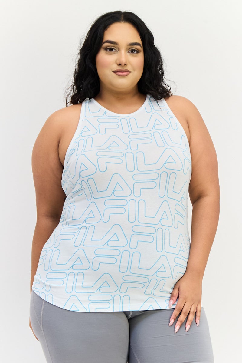 FILA بلوزة نسائية كبيرة الحجم بدون أكمام للخارج، متعددة الألوان - Image 1