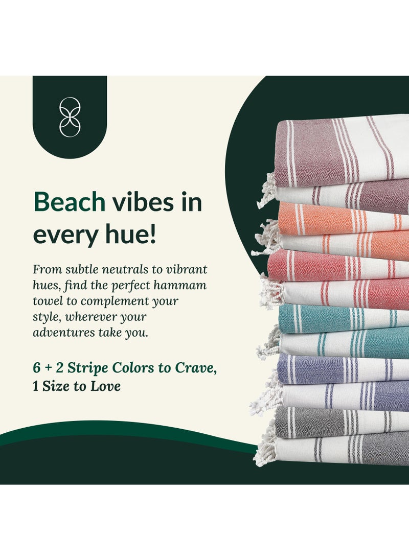 Cloud Scape Linen - Turkish Beach Towel Set of 2, 39x71 inches Oversized Lightweight 100% Cotton Hammam Towel, STRP2 - Image 1