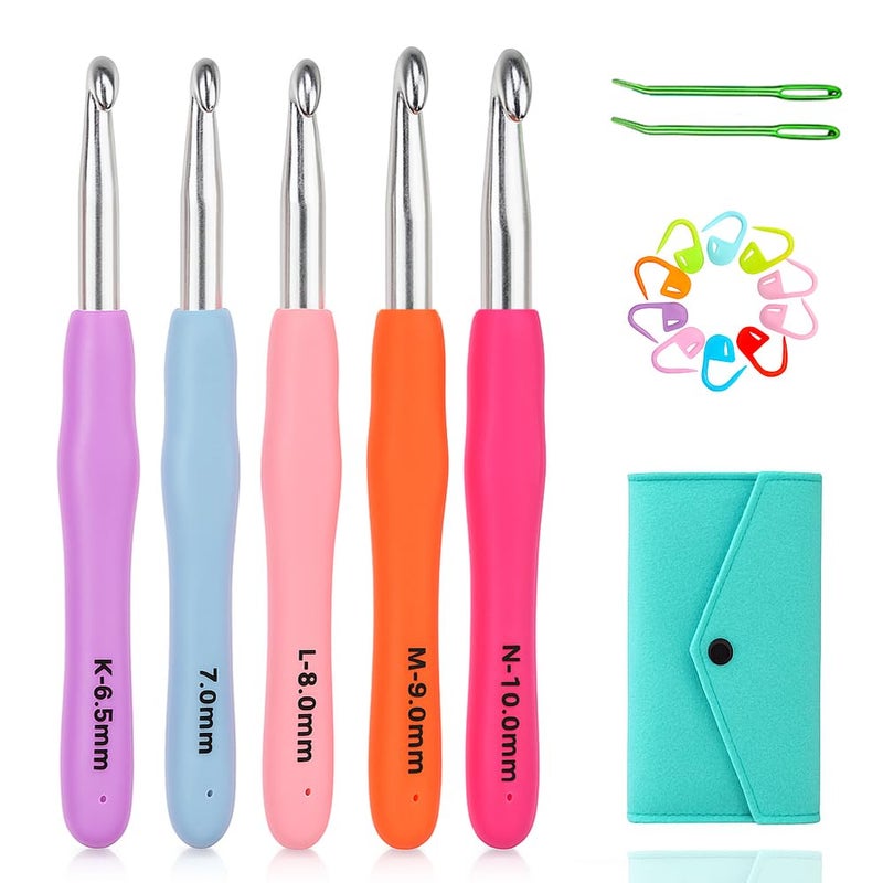 Yarniss Large Ergonomic Crochet Hooks Set 65mm 70mm 80mm 90mm 100mm 5 Size