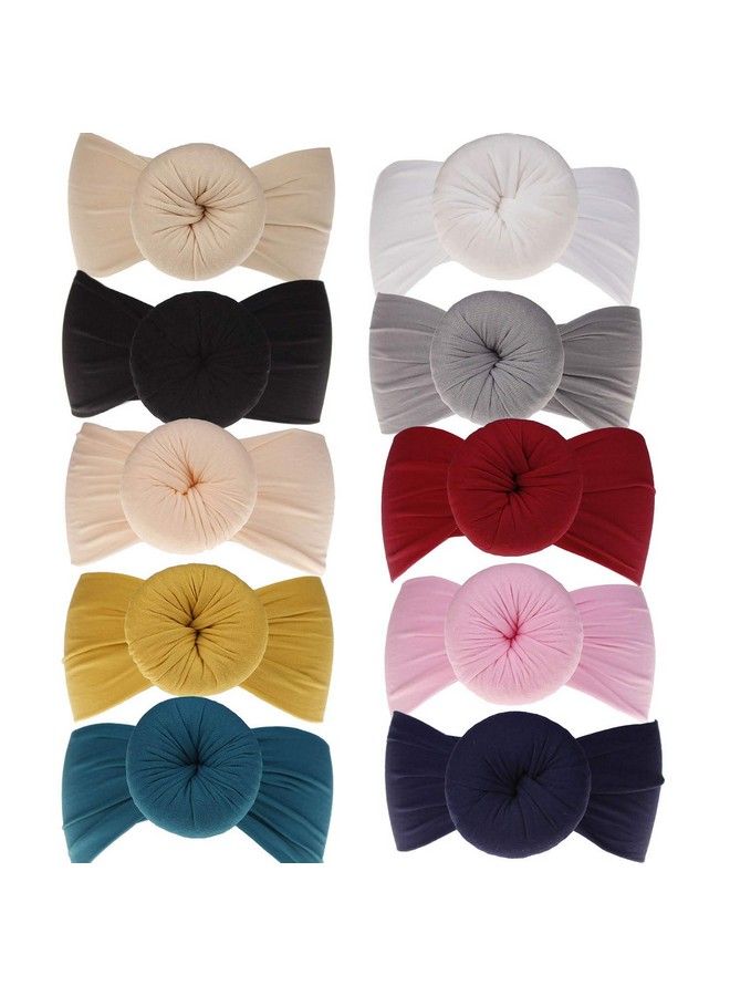 WHISKET Baby Girls Turban Headbands Newborn Round Knot Wide Headwrap For Infant Toddler Boys Hair Accessories [Multi Colors] (2) - Image 4