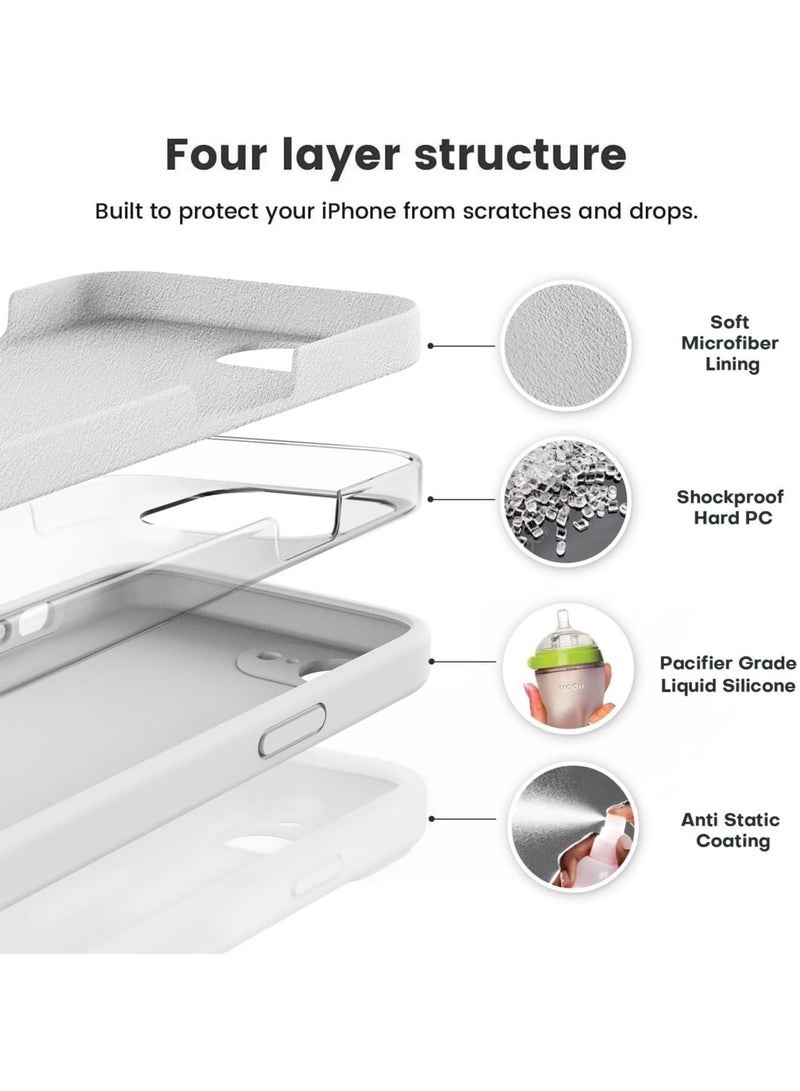 TIGER Liquid Silicone Case for iPhone 16e (6.1 Inch) – Shockproof Phone Case with Microfiber Lining & Raised Camera Protection – Anti-Scratch Soft Touch Cover for iPhone 16e – Slim Fit, Dust-Resistant, Comfortable Grip, Easy to Clean   (White, iP 16E 6.1inch) - Image 4