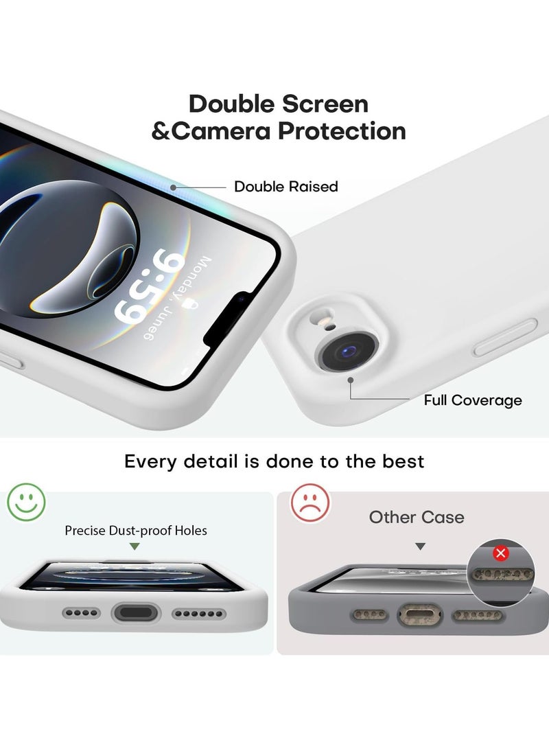 TIGER Liquid Silicone Case for iPhone 16e (6.1 Inch) – Shockproof Phone Case with Microfiber Lining & Raised Camera Protection – Anti-Scratch Soft Touch Cover for iPhone 16e – Slim Fit, Dust-Resistant, Comfortable Grip, Easy to Clean   (White, iP 16E 6.1inch) - Image 3
