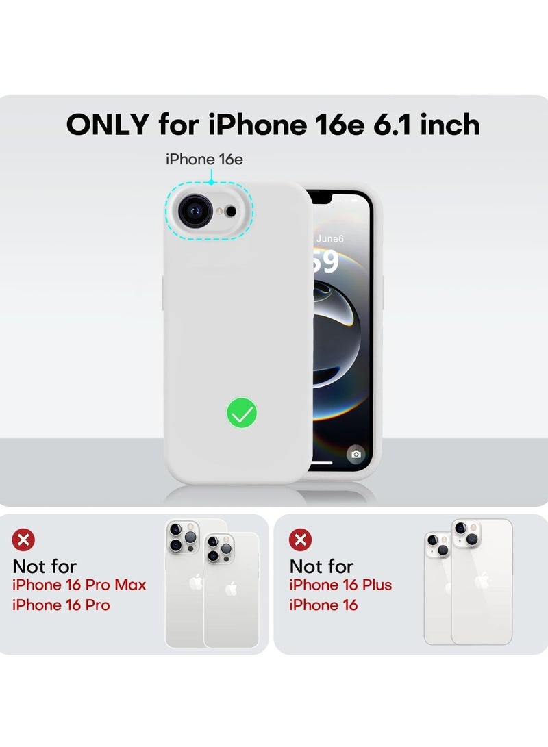 TIGER Liquid Silicone Case for iPhone 16e (6.1 Inch) – Shockproof Phone Case with Microfiber Lining & Raised Camera Protection – Anti-Scratch Soft Touch Cover for iPhone 16e – Slim Fit, Dust-Resistant, Comfortable Grip, Easy to Clean   (White, iP 16E 6.1inch) - Image 2