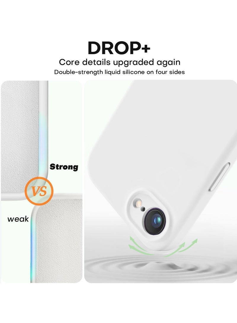 TIGER Liquid Silicone Case for iPhone 16e (6.1 Inch) – Shockproof Phone Case with Microfiber Lining & Raised Camera Protection – Anti-Scratch Soft Touch Cover for iPhone 16e – Slim Fit, Dust-Resistant, Comfortable Grip, Easy to Clean   (White, iP 16E 6.1inch) - Image 5